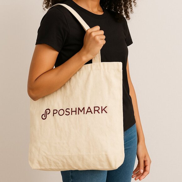 Poshmark Merch Tote Bag Natural Canvas 100% Cotton BAGGU NWT - Picture 1 of 6